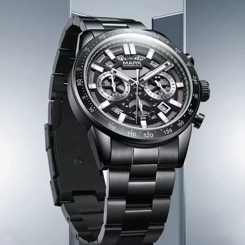 Mark Fairwhale FW-5880 NOCTUM - Men’s Black Chronograph Watch with Sapphire Crystal