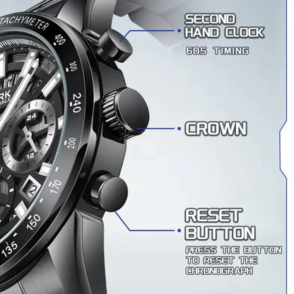 Mark Fairwhale FW-5880 NOCTUM - Men’s Black Chronograph Watch with Sapphire Crystal