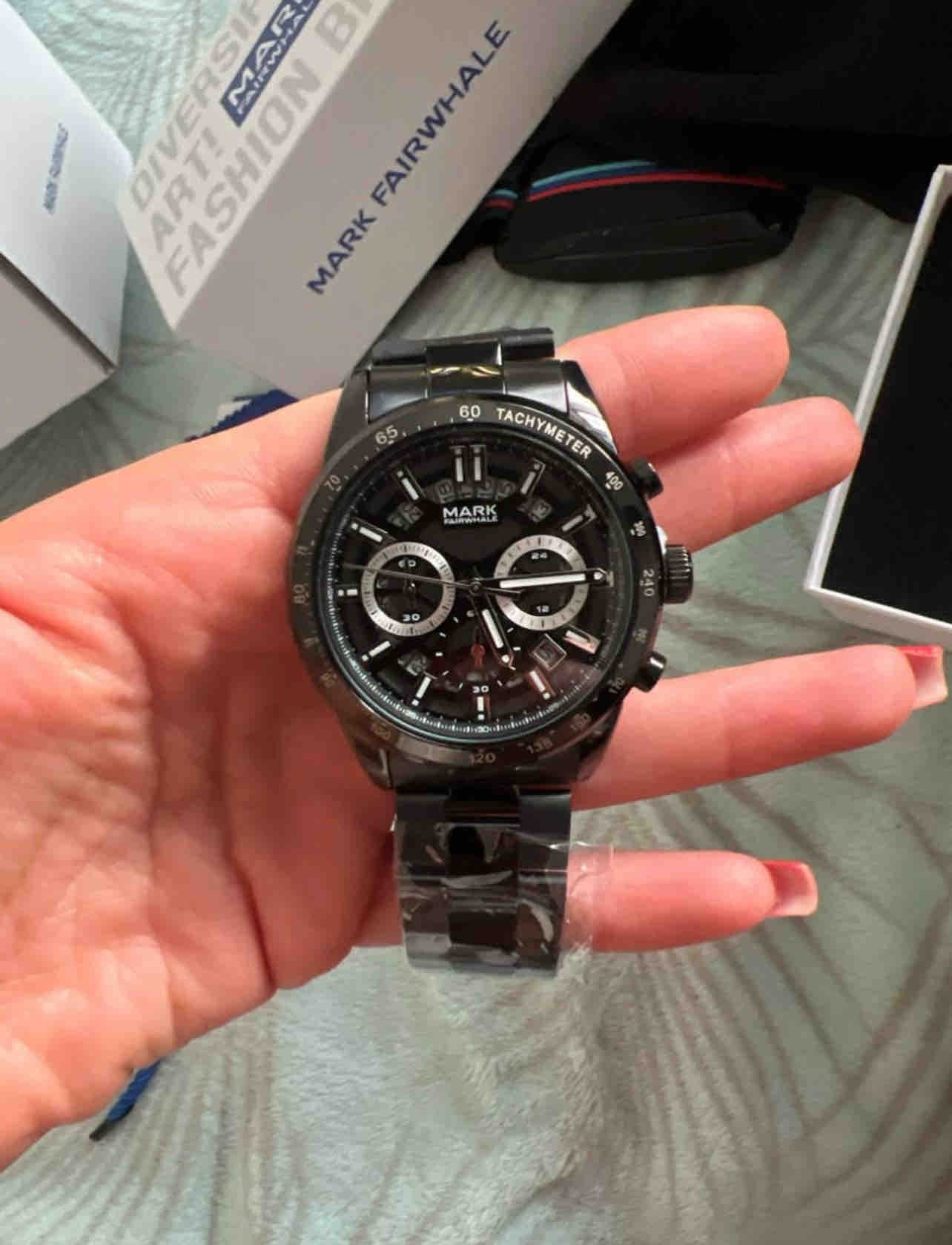 Mark Fairwhale FW-5880 NOCTUM - Men’s Black Chronograph Watch with Sapphire Crystal